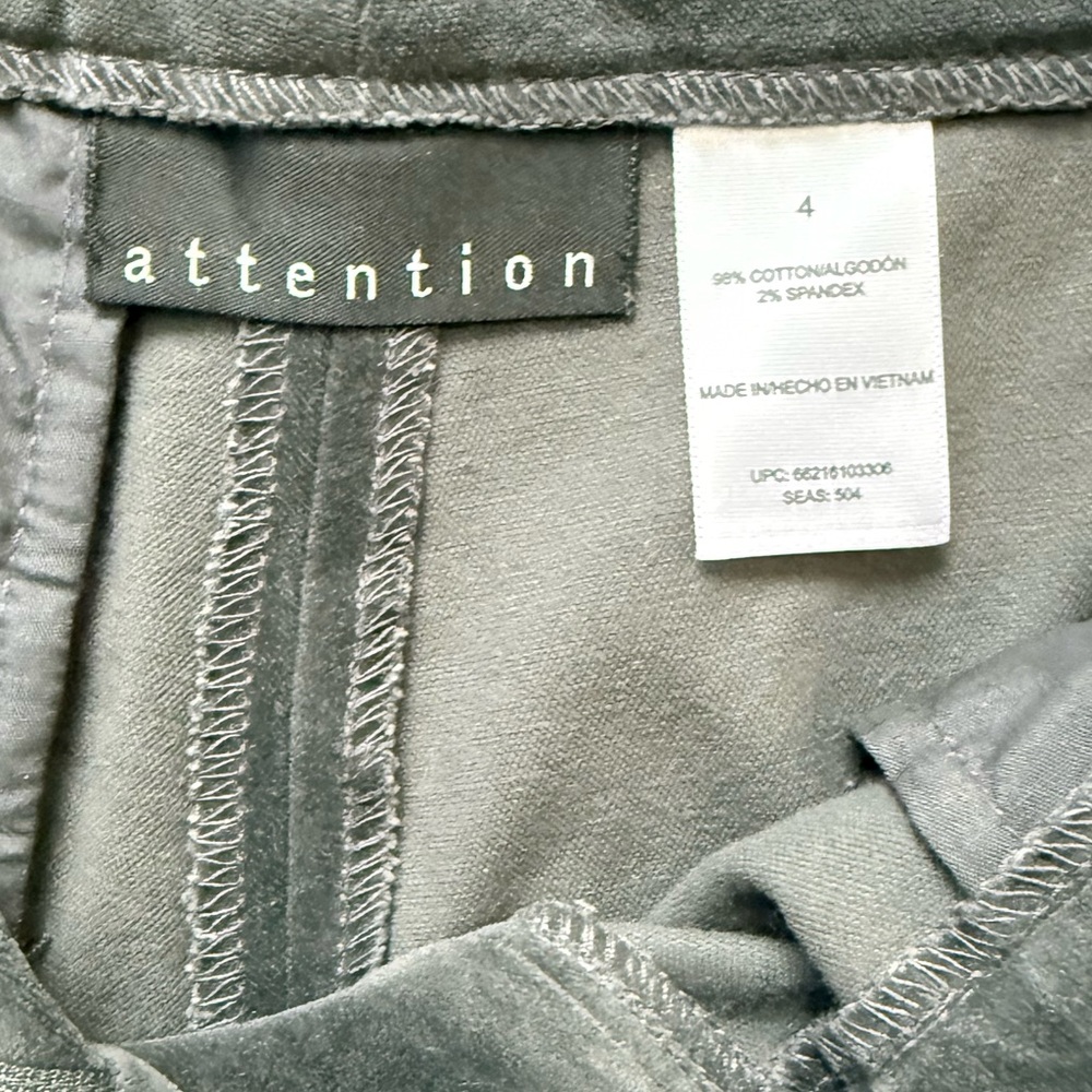 Stylish velvety charcoal grey cotton boot cut / flare Pants - Picture 4 of 4